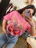 Tee-shirt cherry rose