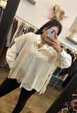 Pull sans manches écru