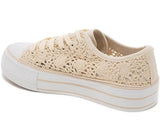 Basket dentelle beige à plateforme - Nessah'Boutique