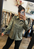 Chemise velours, kaki léopard - Nessah'Boutique