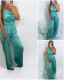 Combinaison satin vert d'eau - Nessah'Boutique