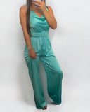 Combinaison satin vert d'eau - Nessah'Boutique