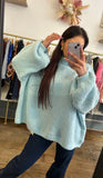 Pull vanille bleu ciel
