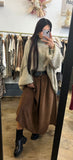 Jupe côtelé, marron - Nessah'Boutique
