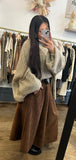 Jupe côtelé, marron - Nessah'Boutique