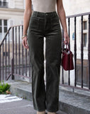 Pantalon côtelé, velours kaki - Nessah'Boutique