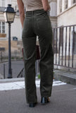 Pantalon côtelé, velours kaki - Nessah'Boutique
