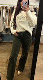 Pantalon côtelé, velours kaki - Nessah'Boutique