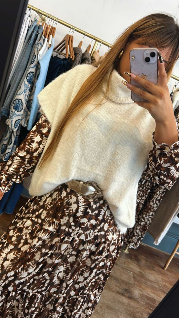 Pull sans manche beige - Nessah'Boutique